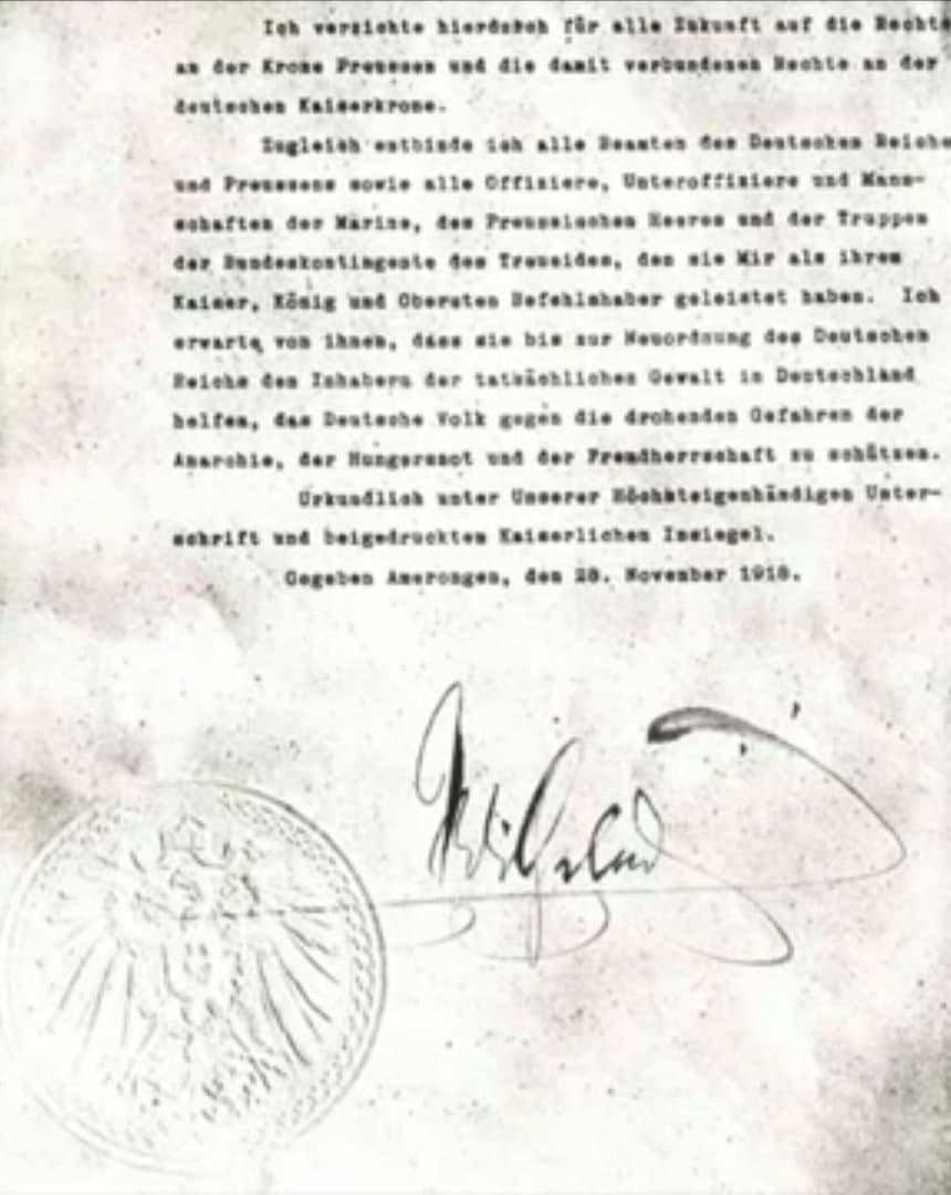 Abdankungsurkunde